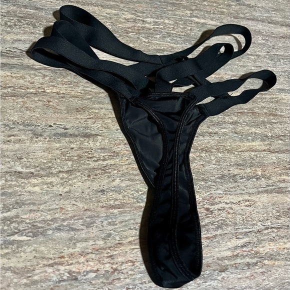 Black Sexy Love Shein Blingy Strappy bra and thong Lingerie Set - Picture 9 of 16